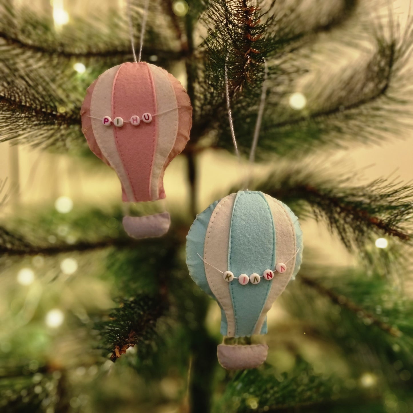 HOT AIR BALLOON CHRISTMAS ORNAMENT- BLUE