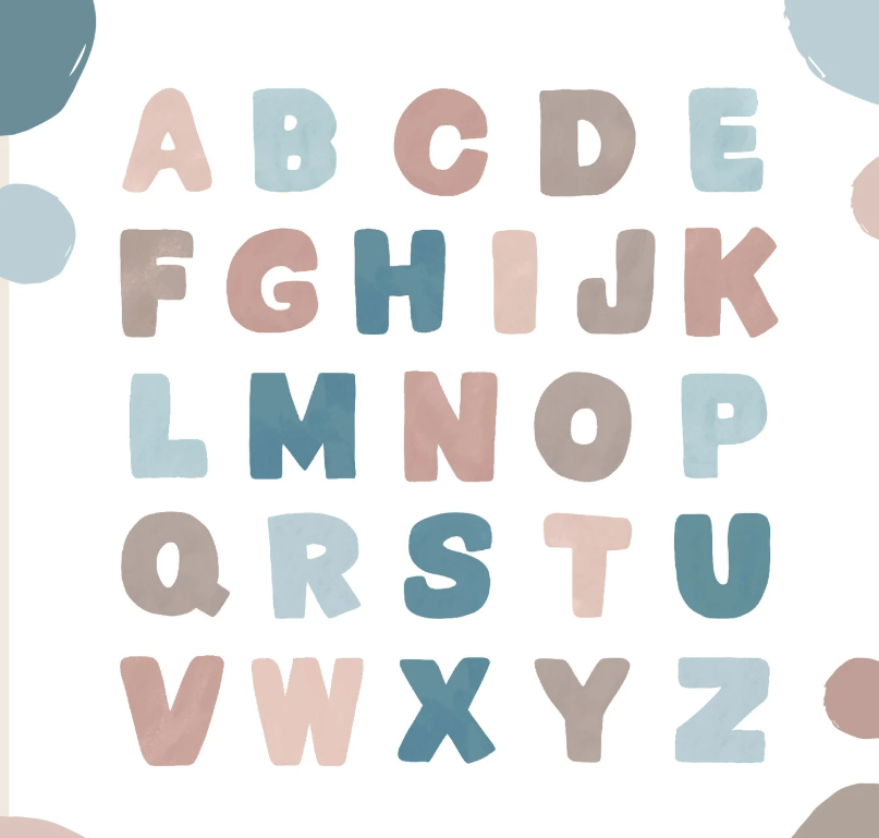 Custom Bear Name Initial Print | Personalized Watercolor Birth Poster