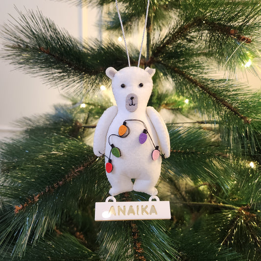 POLAR BEAR CHRISTMAS ORNAMENT